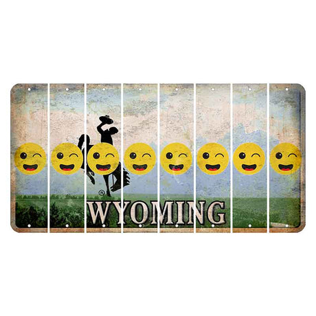 Wyoming Teton Range Cut License Plate Strips (Set of 8) Emoji - Winking