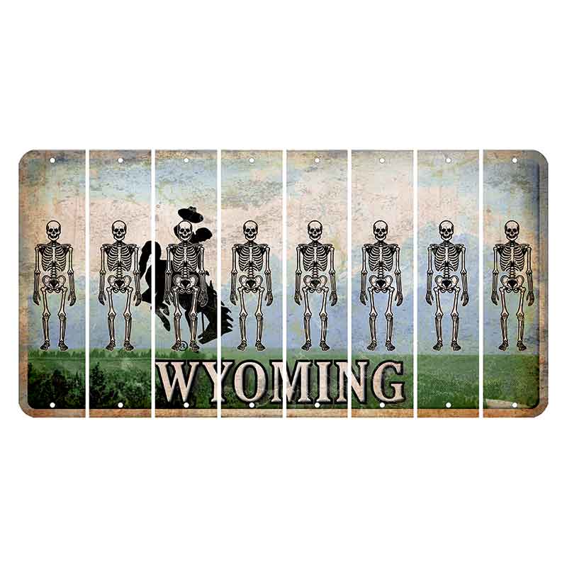 Wyoming Teton Range Cut License Plate Strips (Set of 8) Skeleton