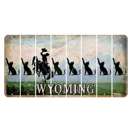 Wyoming Teton Range Cut License Plate Strips (Set of 8) Cat