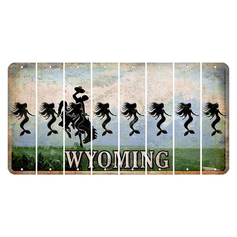 Wyoming Teton Range Cut License Plate Strips (Set of 8) Mermaid