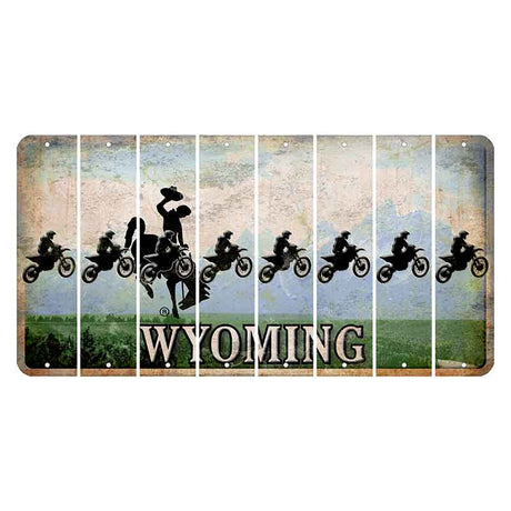 Wyoming Teton Range Cut License Plate Strips (Set of 8) Dirtbike Rider