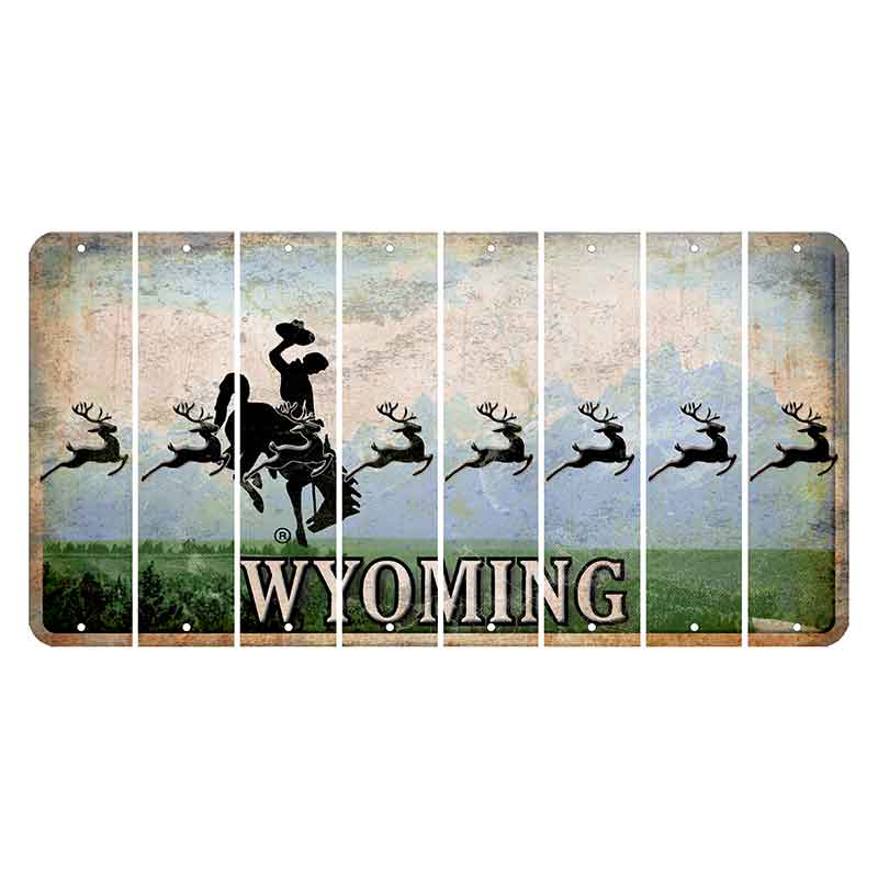 Wyoming Teton Range Cut License Plate Strips (Set of 8) Reindeer