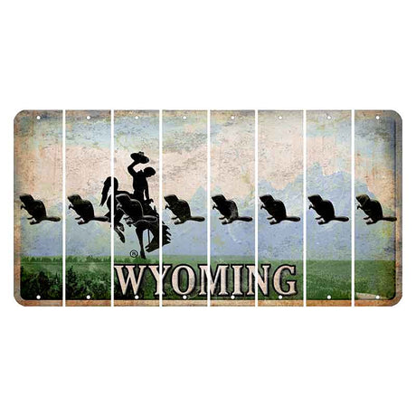 Wyoming Teton Range Cut License Plate Strips (Set of 8) Beaver