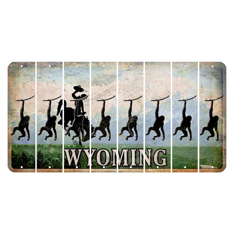 Wyoming Teton Range Cut License Plate Strips (Set of 8) Monkey