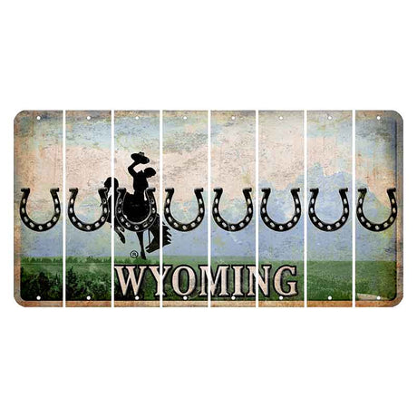 Wyoming Teton Range Cut License Plate Strips (Set of 8) Horseshoe