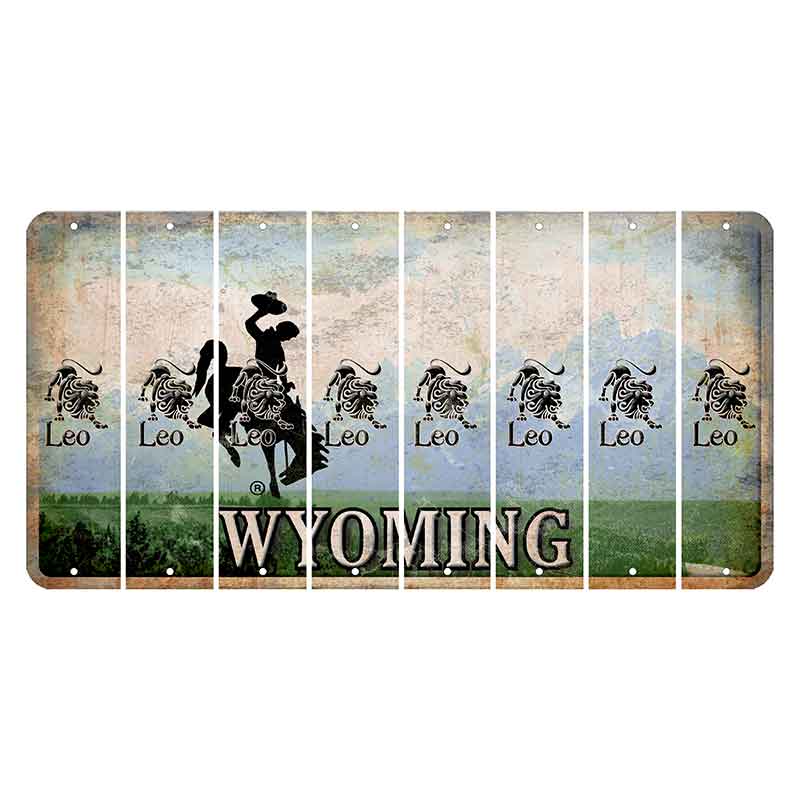 Wyoming Teton Range Cut License Plate Strips (Set of 8) Zodiac Sign - Leo