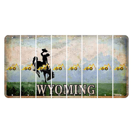 Wyoming Teton Range Cut License Plate Strips (Set of 8) Backhoe