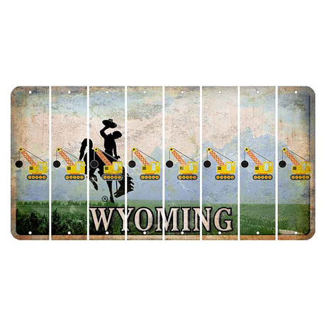 Wyoming Teton Range Cut License Plate Strips (Set of 8) Wrecking Ball Crane