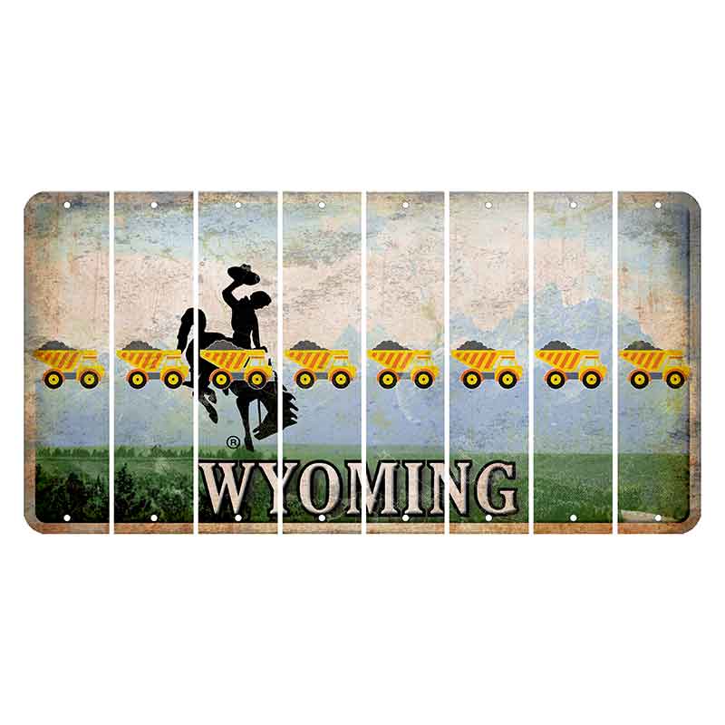 Wyoming Teton Range Cut License Plate Strips (Set of 8) Dump Truck