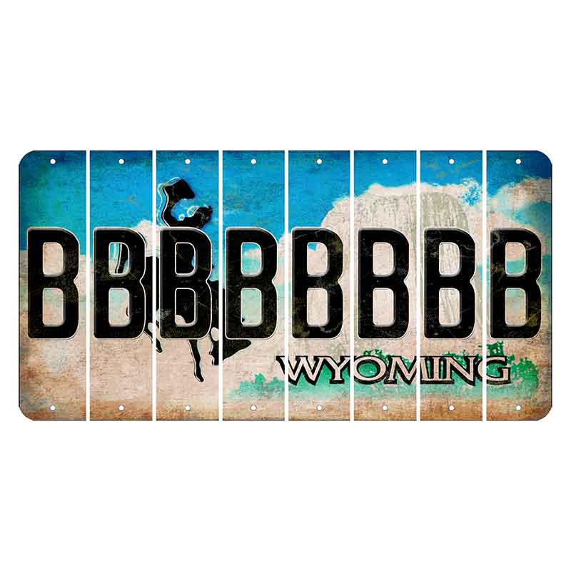 Wyoming Devils Tower Cut License Plate Strips (Set of 8) B