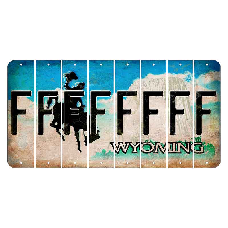 Wyoming Devils Tower Cut License Plate Strips (Set of 8) F