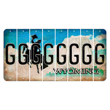 Wyoming Devils Tower Cut License Plate Strips (Set of 8) G