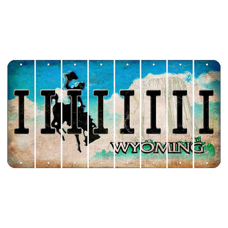 Wyoming Devils Tower Cut License Plate Strips (Set of 8) I