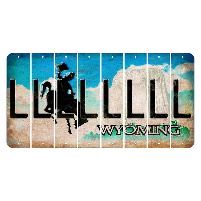 Wyoming Devils Tower Cut License Plate Strips (Set of 8) L