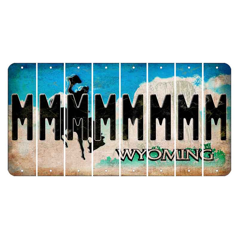 Wyoming Devils Tower Cut License Plate Strips (Set of 8) M