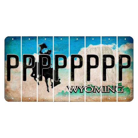 Wyoming Devils Tower Cut License Plate Strips (Set of 8) P