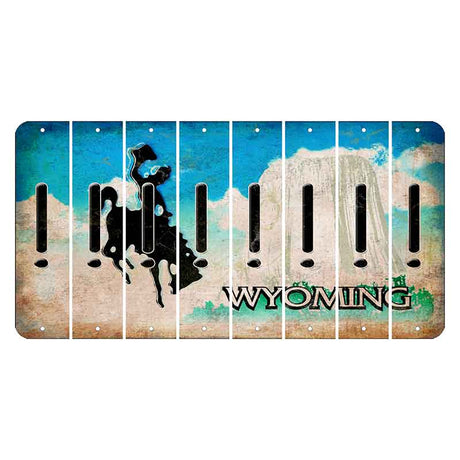 Wyoming Devils Tower Cut License Plate Strips (Set of 8) Exclamation Point