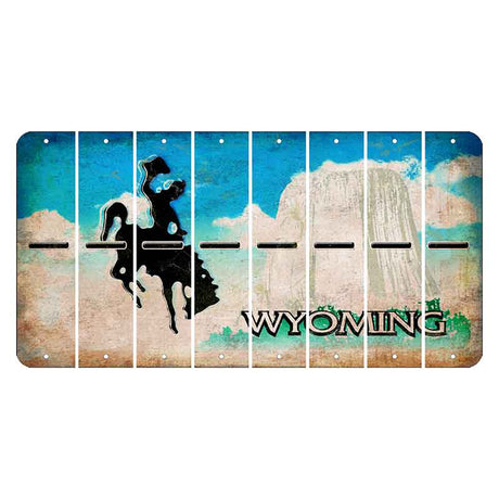 Wyoming Devils Tower Cut License Plate Strips (Set of 8) Hyphen