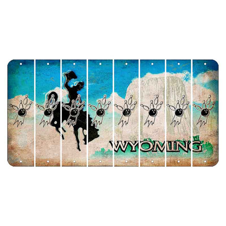 Wyoming Devils Tower Cut License Plate Strips (Set of 8) Bowling