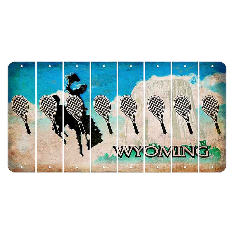 Wyoming Devils Tower Cut License Plate Strips (Set of 8) Tennis Racket