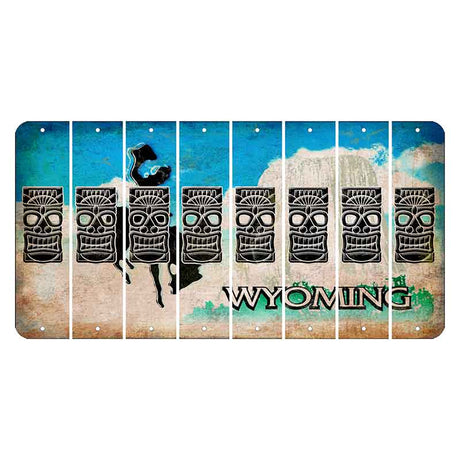 Wyoming Devils Tower Cut License Plate Strips (Set of 8) Tiki