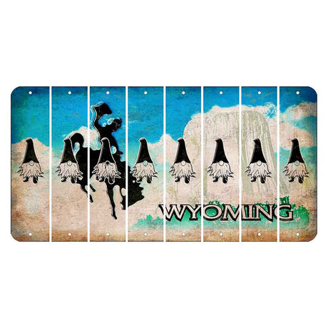 Wyoming Devils Tower Cut License Plate Strips (Set of 8) Gnome