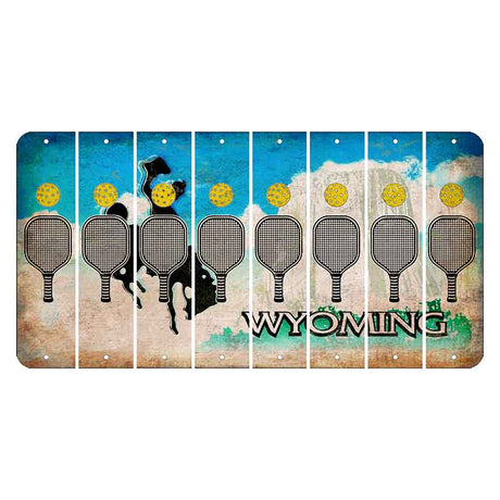 Wyoming Devils Tower Cut License Plate Strips (Set of 8) Pickleball