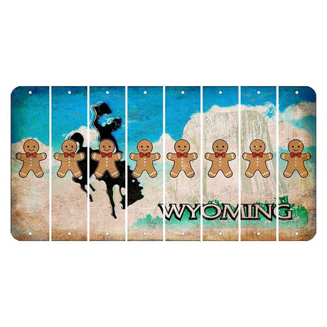 Wyoming Devils Tower Cut License Plate Strips (Set of 8) Gingerbread Man