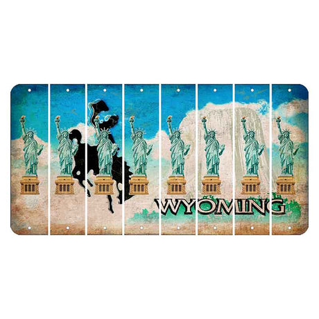 Wyoming Devils Tower Cut License Plate Strips (Set of 8) Statue of Liberty