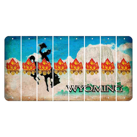 Wyoming Devils Tower Cut License Plate Strips (Set of 8) Campfire