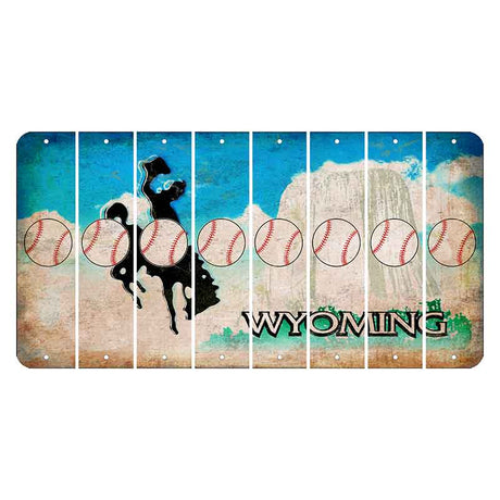 Wyoming Devils Tower Cut License Plate Strips (Set of 8) Baseball