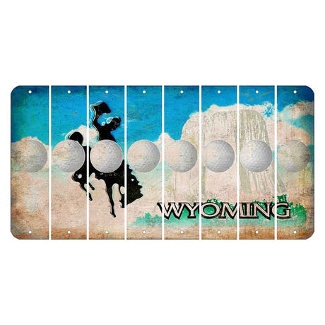 Wyoming Devils Tower Cut License Plate Strips (Set of 8) Golfball