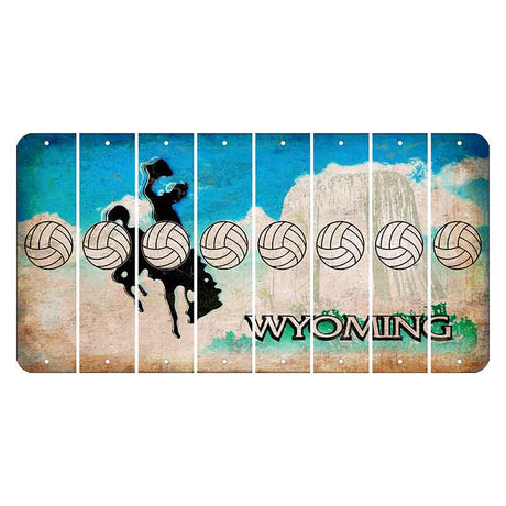 Wyoming Devils Tower Cut License Plate Strips (Set of 8) Volleyball