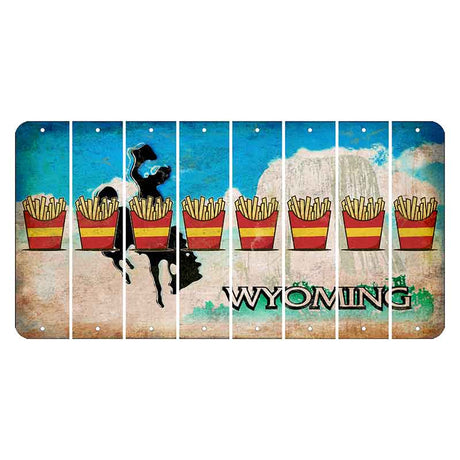 Wyoming Devils Tower Cut License Plate Strips (Set of 8) French Fries