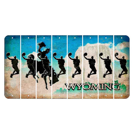 Wyoming Devils Tower Cut License Plate Strips (Set of 8) Basketball Player