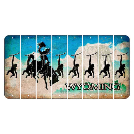 Wyoming Devils Tower Cut License Plate Strips (Set of 8) Monkey