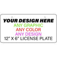 Custom 2 Hole Novelty Aluminum License Plate Tag | 12" x 6" Automotive 2 Holes STANDARD SIZE (LPH2)