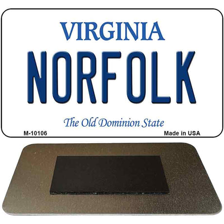 Norfolk Virginia State License Plate Tag Magnet M-10106