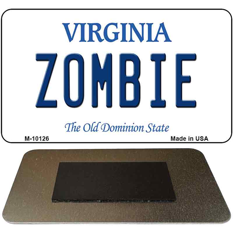 Zombie Virginia State License Plate Tag Magnet M-10126