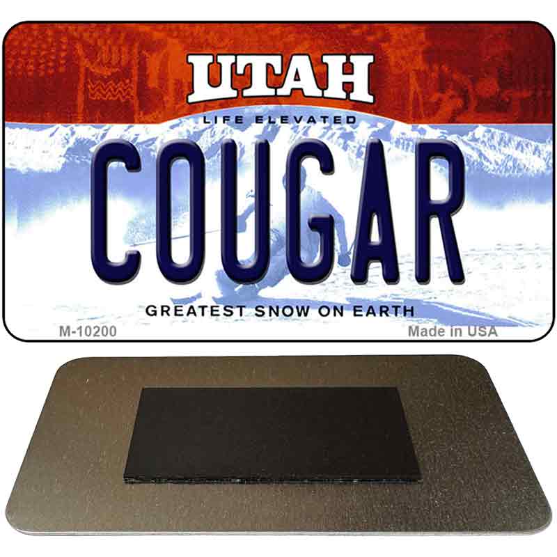 Cougar Utah State License Plate Tag Magnet M-10200