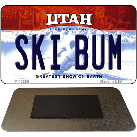 Ski Bum Utah State License Plate Tag Magnet M-10206