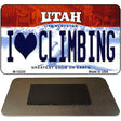 I Love Climbing Utah State License Plate Tag Magnet M-10230