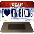 I Love Mtn Biking Utah State License Plate Tag Magnet M-10232