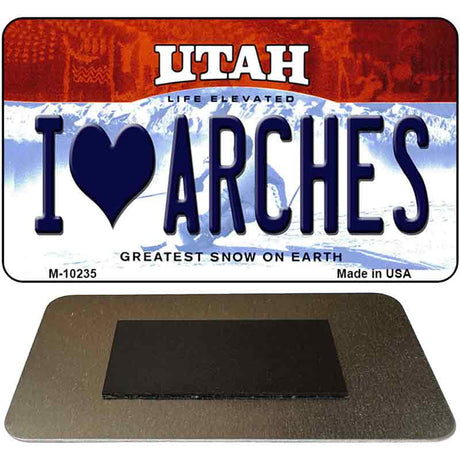 I Love Arches Utah State License Plate Tag Magnet M-10235