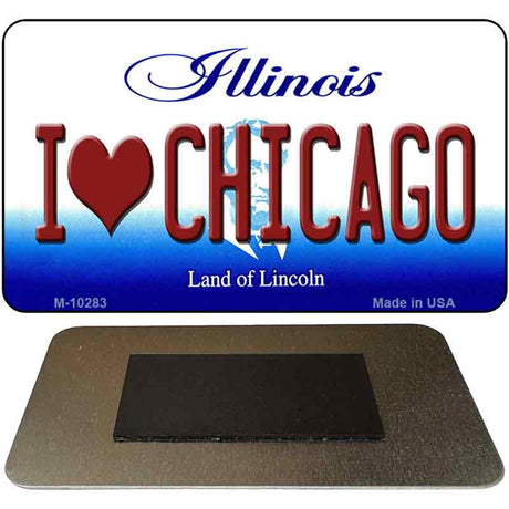 I Love Chicago Illinois State License Plate Tag Magnet M-10283