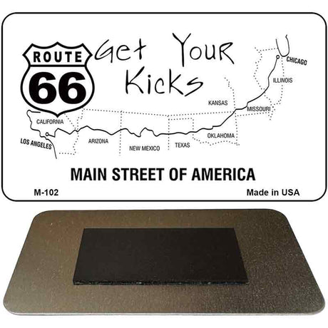 Route 66 Map Novelty Metal Magnet M-102