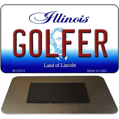 Golfer Illinois State License Plate Tag Magnet M-10314