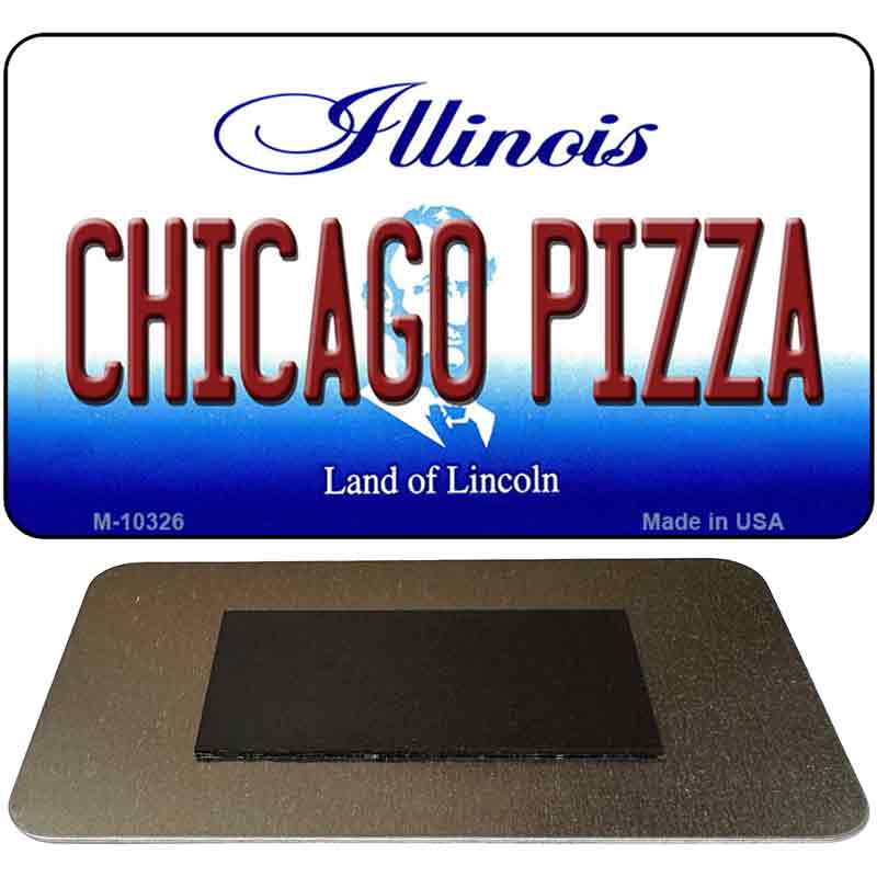 Chicago Pizza Illinois State License Plate Tag Magnet M-10326