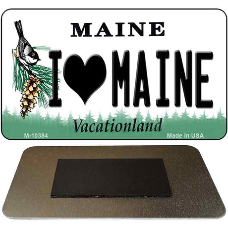 I Love Maine State License Plate Tag Magnet M-10384