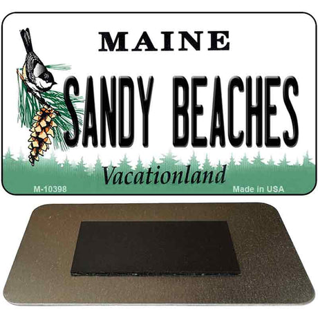 Sandy Beaches Maine State License Plate Tag Magnet M-10398